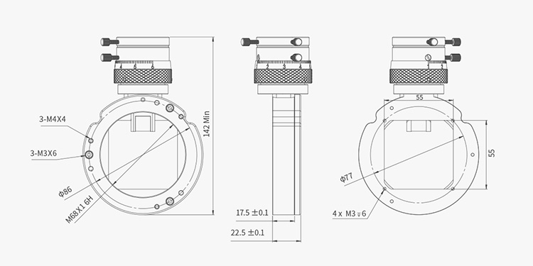  ZWO OAG M68 Guida Fuori Asse gigante - adatto per telecamera mono Full Frame Cooled-ASI6200MM Pro 