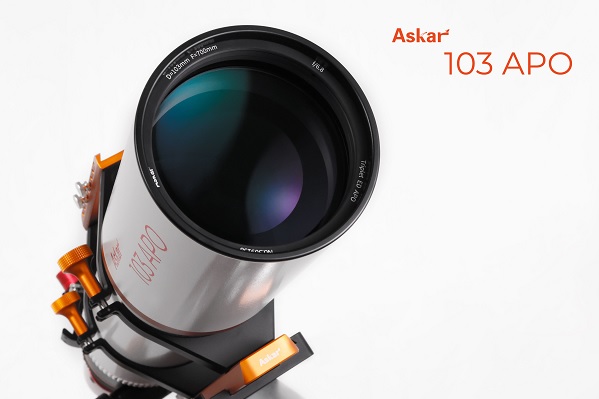 Rifrattore apocromatico Askar 103APO da 103 mm, tripletto ED, 700,4 mm di focale e F/6.8, ideale per osservazione visuale e astrofotografia. Rifrattore apocromatico Askar 103APO da 103 mm, tripletto ED, 700,4 mm di focale e F/6.8, ideale per osservazione visuale e astrofotografia.