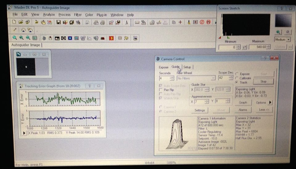 Grafico errore di tracking Skywatcher AZ EQ 5 GT Synscan con TS APO 81 Q e TSL60D