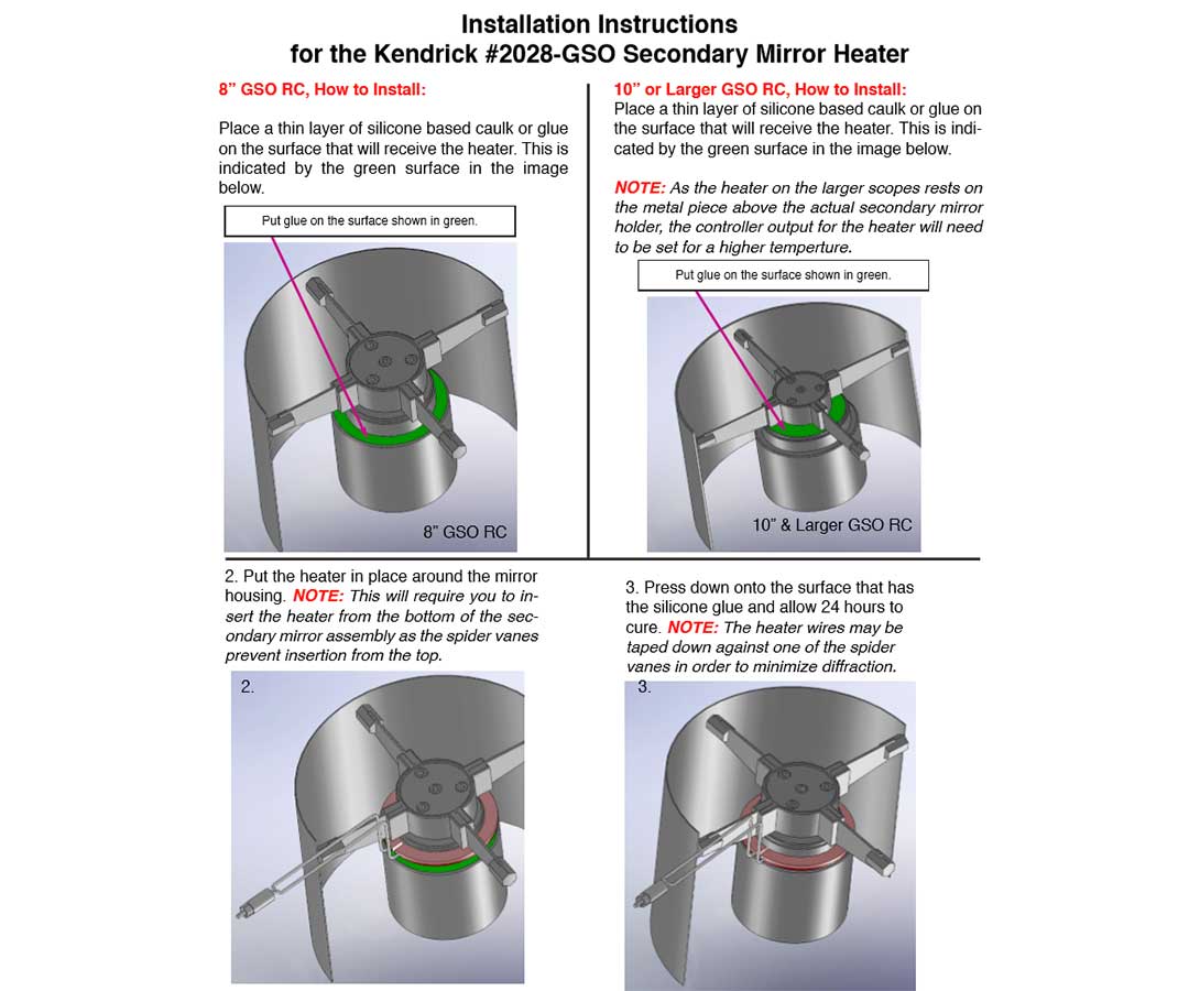  Fascia Anticondensa per specchio secondario Kendrick per telescopi Ritchey-Chrétien da 8"- 10" - 5W
 
  