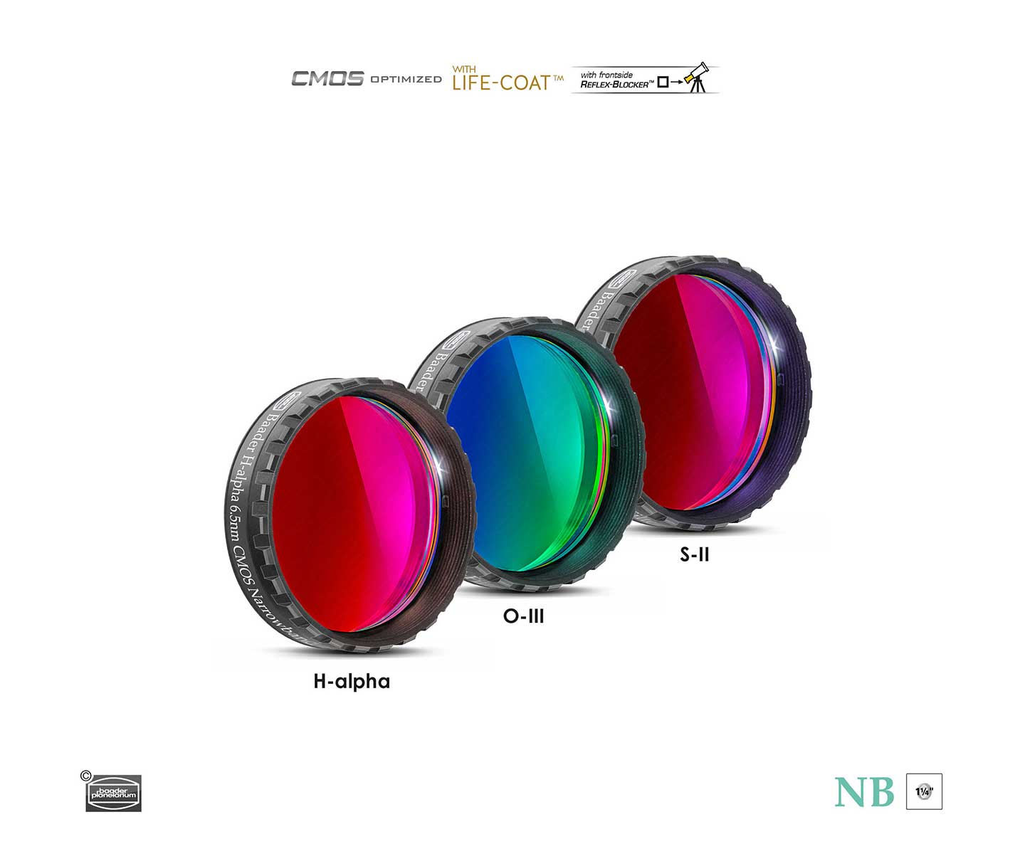  Baader 1.25" Narrowband Set filtri - H-Alpha, O-III, S-II da 6.5 nm 