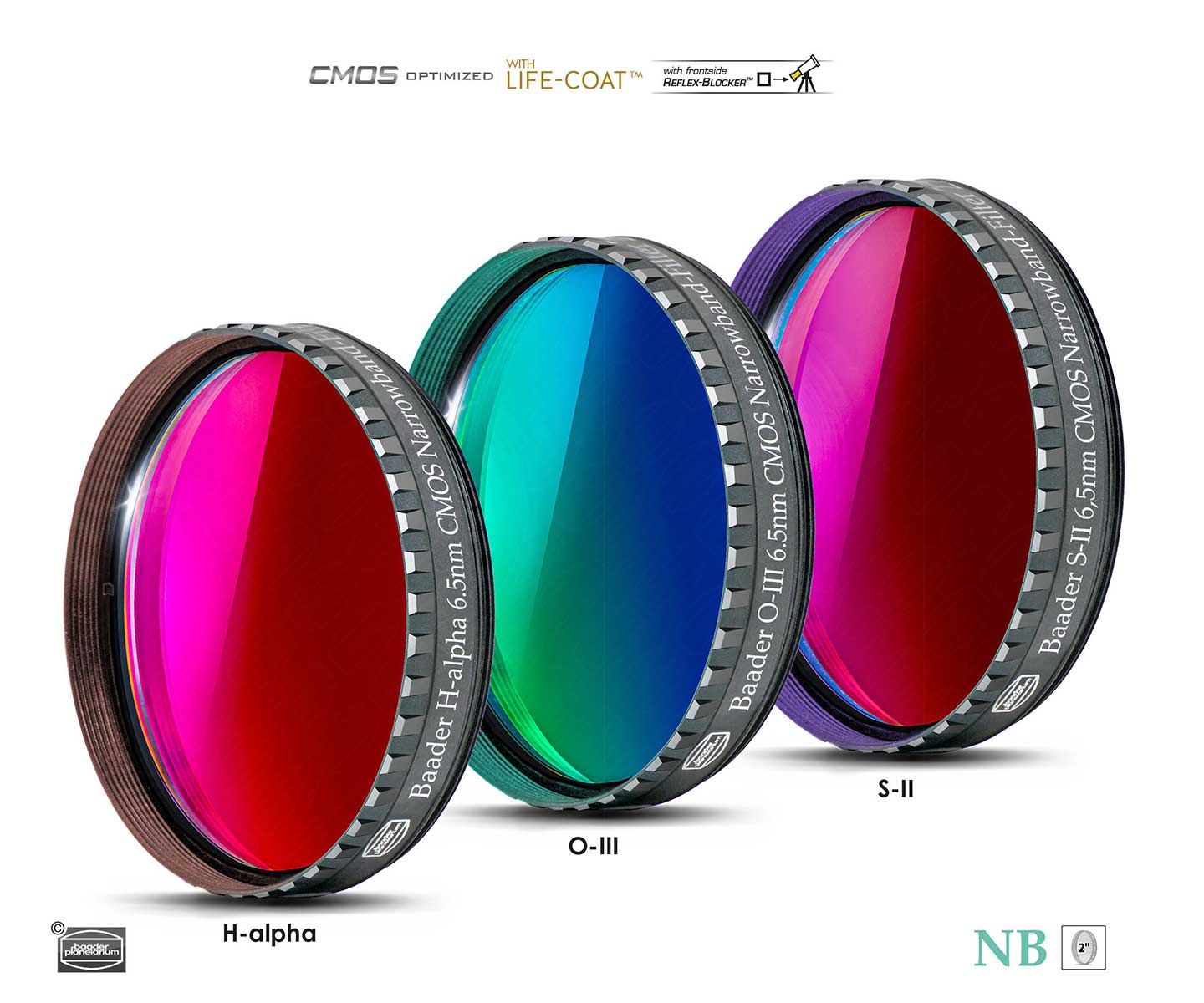  Baader 2" Narrowband Set filtri - H-Alpha, O-III, S-II da 6.5 nm - CMOS optimized 