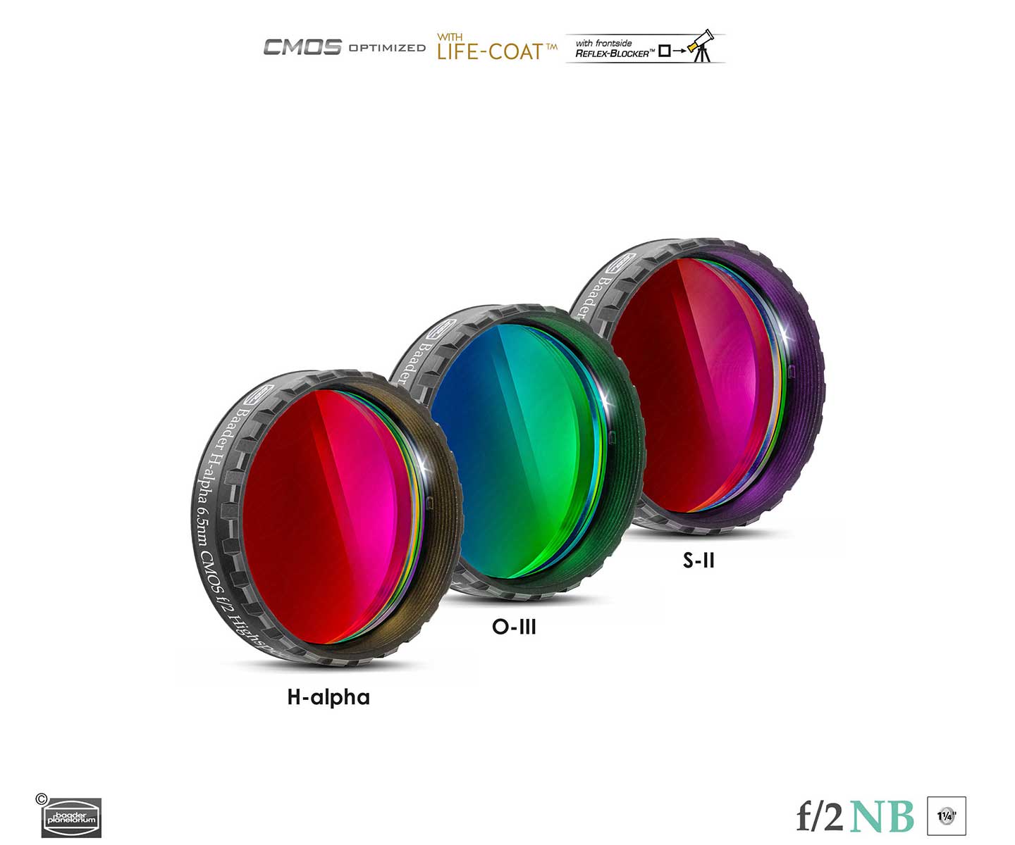  Baader 6.5nm f/2 Highspeed-Set Filtri 1¼" - CMOS-optimized (H-alpha / O-III / S-II) 