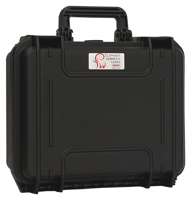   Valigia Ermetica Elephant Case Mini 2, spugne comprese. Dimensioni interne : 235 x 180 x 156 mm  