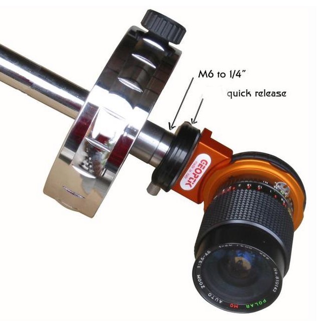  Adattatore per supporto fotografico per asta contrappesi M6 a 1/4" 