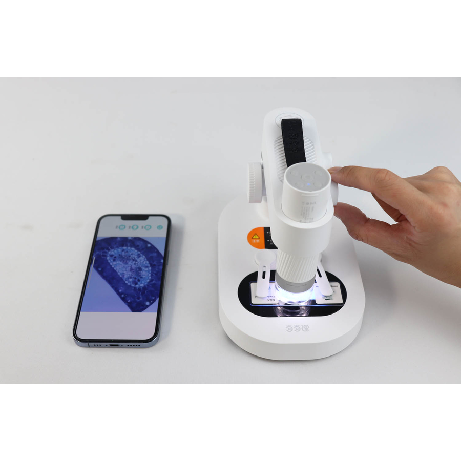   Microscopio digitale portatile BeaverLAB DiProgress M1-A SMARTcon accessori con visione immagini in diretta da dispositivi Android o iOS.  
