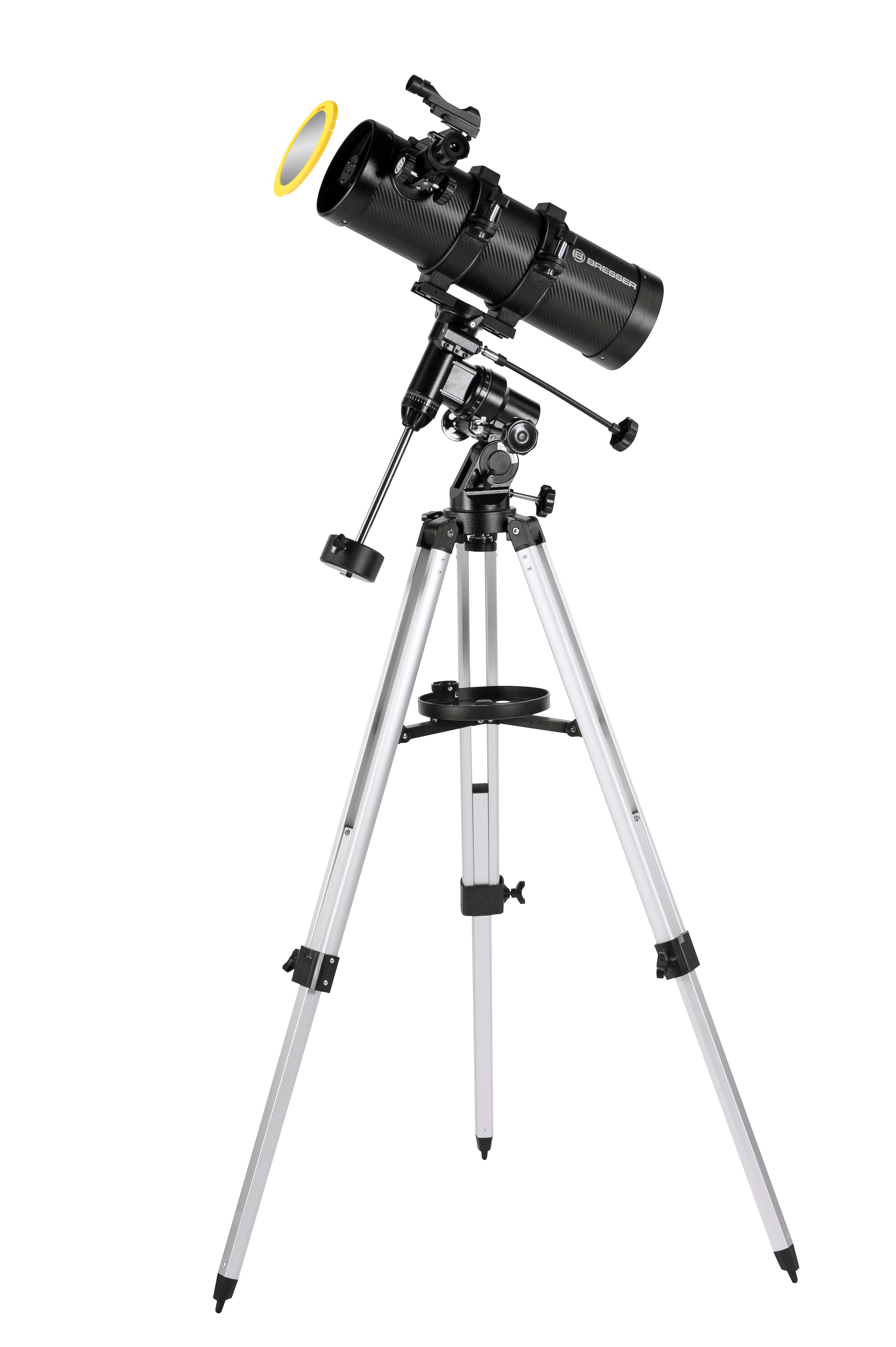  Telescopio riflettore newtoniano BRESSER Pluto 114/500 EQ con adattatore per smartphone 