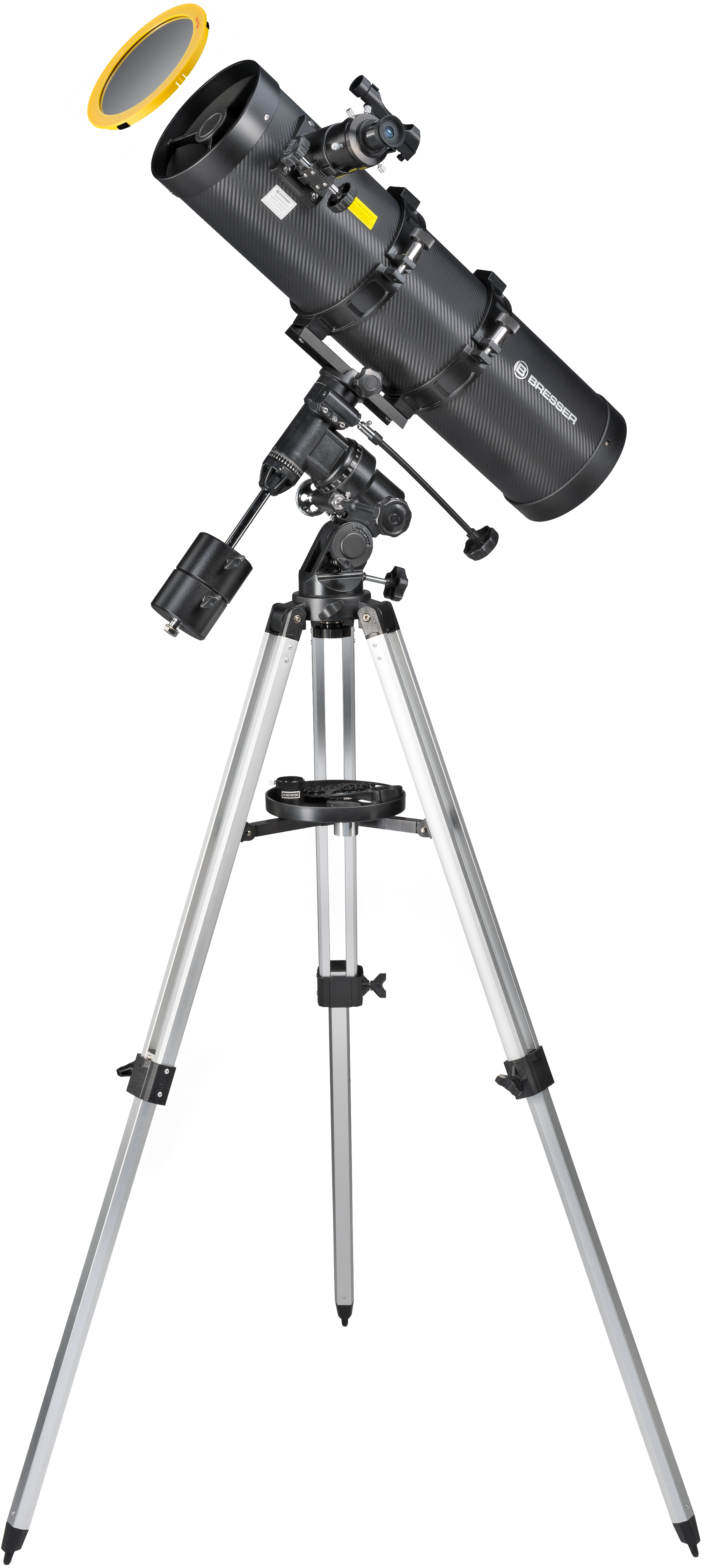  Telescopio Pollux 150/750 EQ3 con filtro solare e adattatore per fotocamera smartphone 