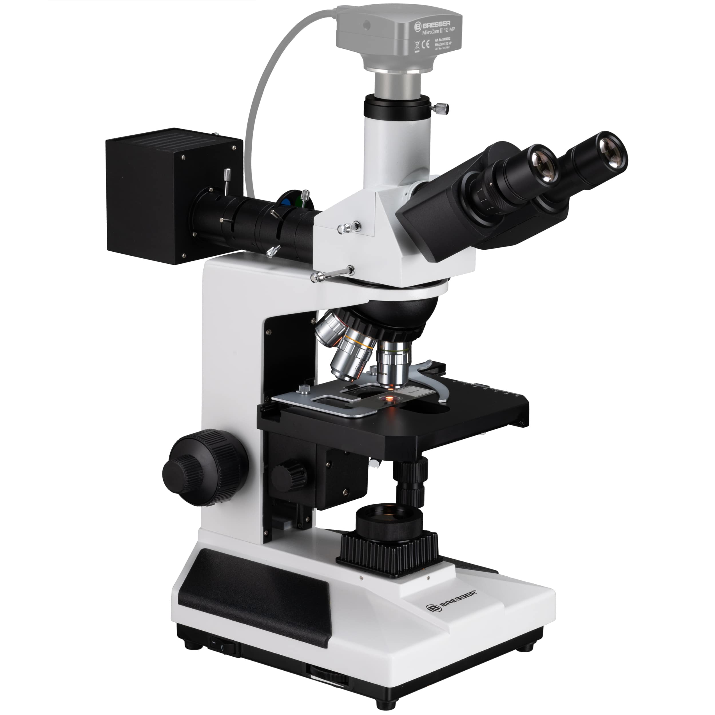  Microscopio trinoculare professionale a luce trasmessa e incidente per la ricerca e l'insegnamento  