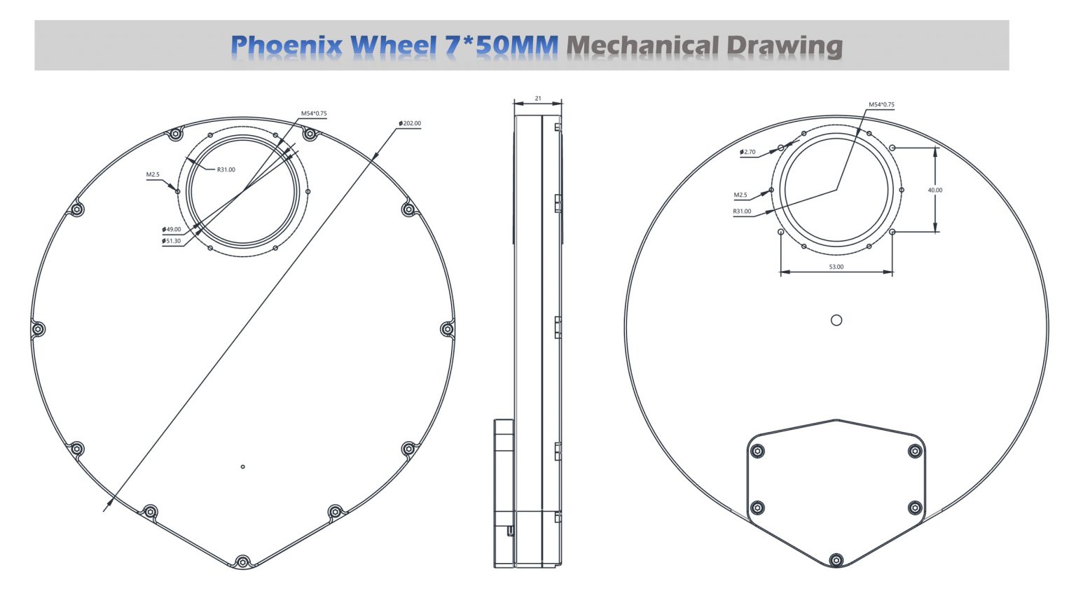  Ruota portafiltri Player One Phoenix 7x50 