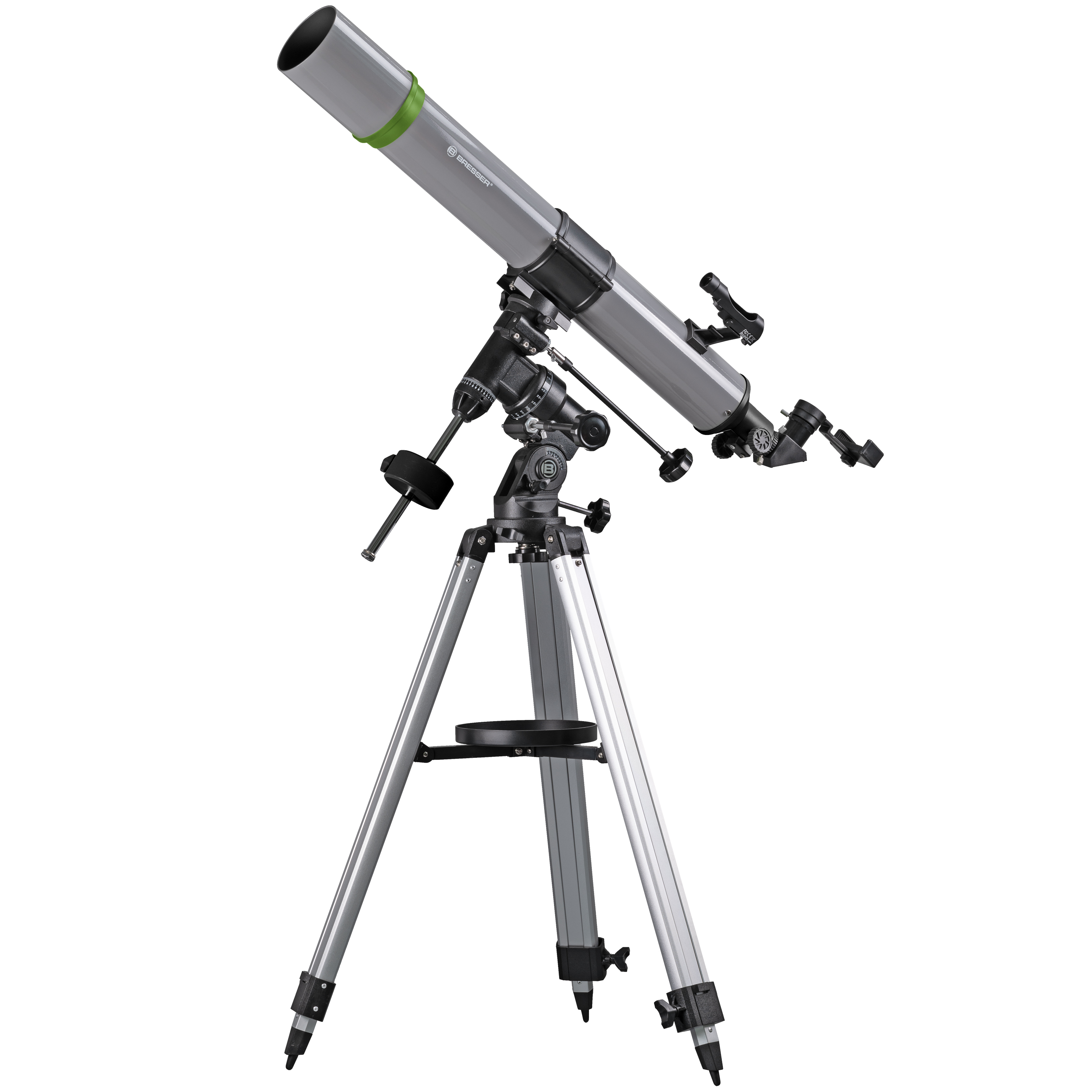  Telescopio rifrattore 90/900 su montatura Eq3 completo di adattatore per smartphone e accessori 