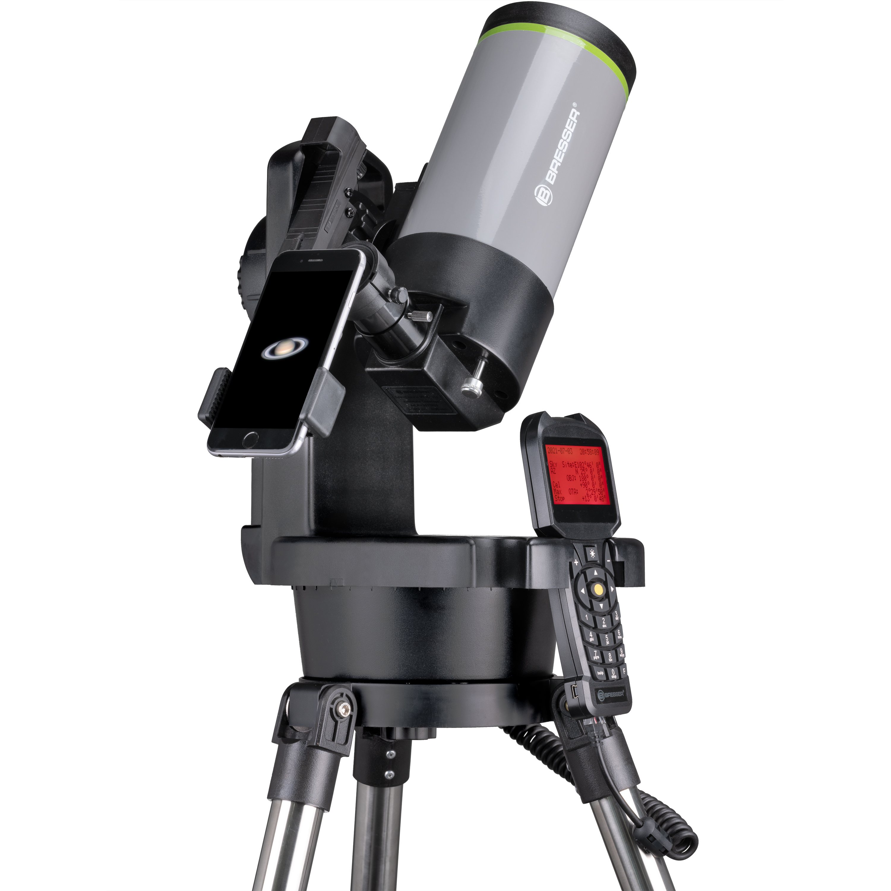  Telescopio Maksutov-Cassegrain 90/1250 con pratica montatura GoTo completo di adattatore per smartphone e accessori 