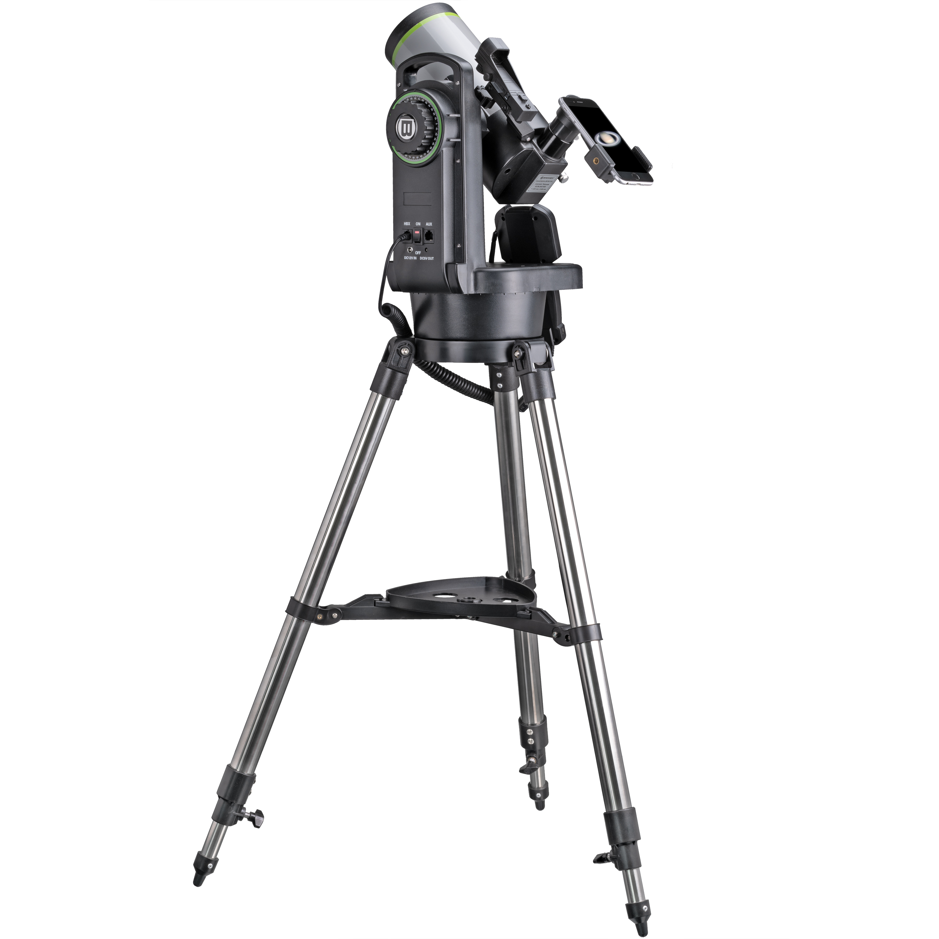  Telescopio Maksutov-Cassegrain 90/1250 con pratica montatura GoTo completo di adattatore per smartphone e accessori 