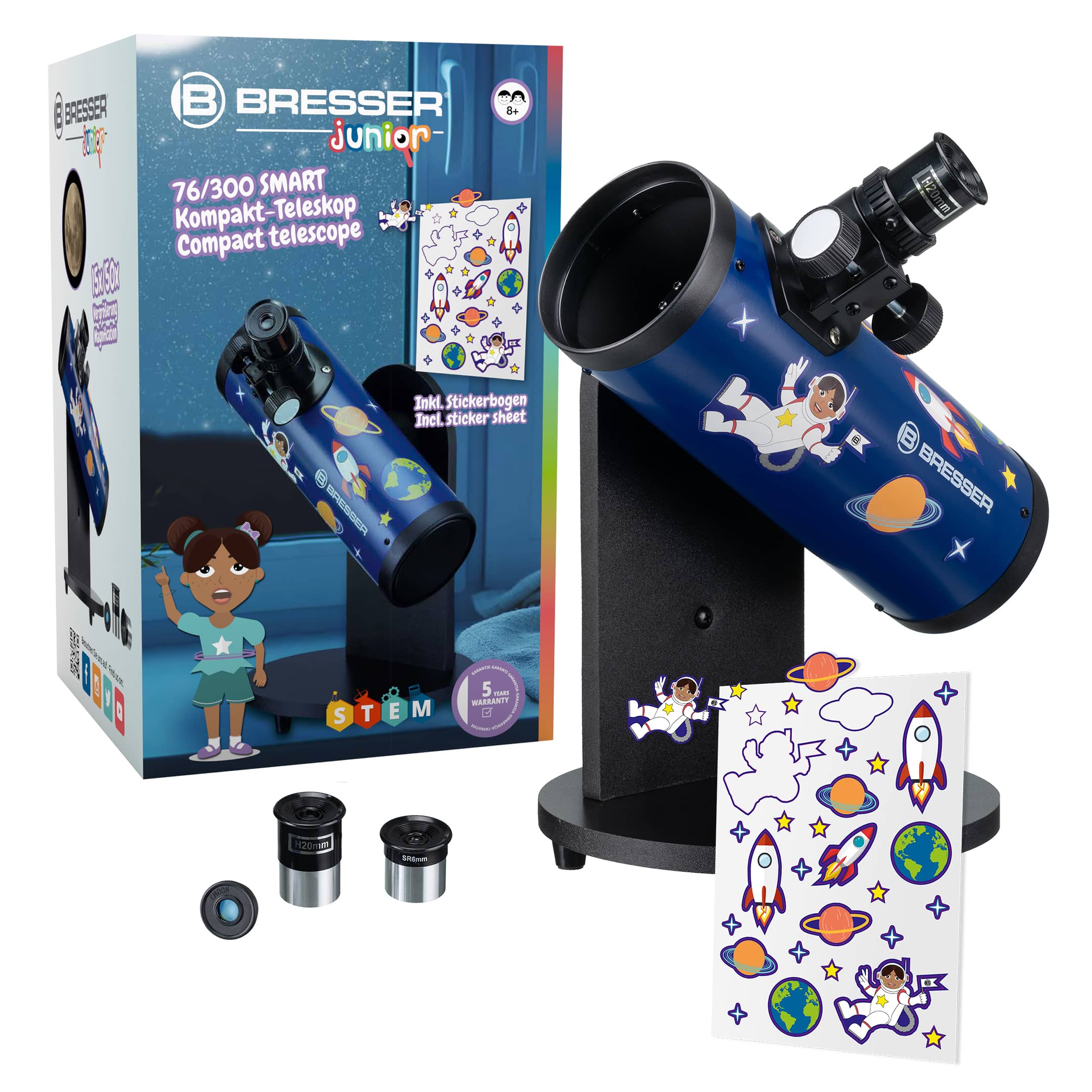   Ci si può avventurare con entusiasmo nell'astronomia con questo telescopio per bambini facile da usare, che include 2 oculari e un filtro lunare  