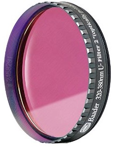  Filtro U (Ultravioletto) da 2" (50.8mm), non fotometrico. Ideale per riprendere le nubi di Venere 