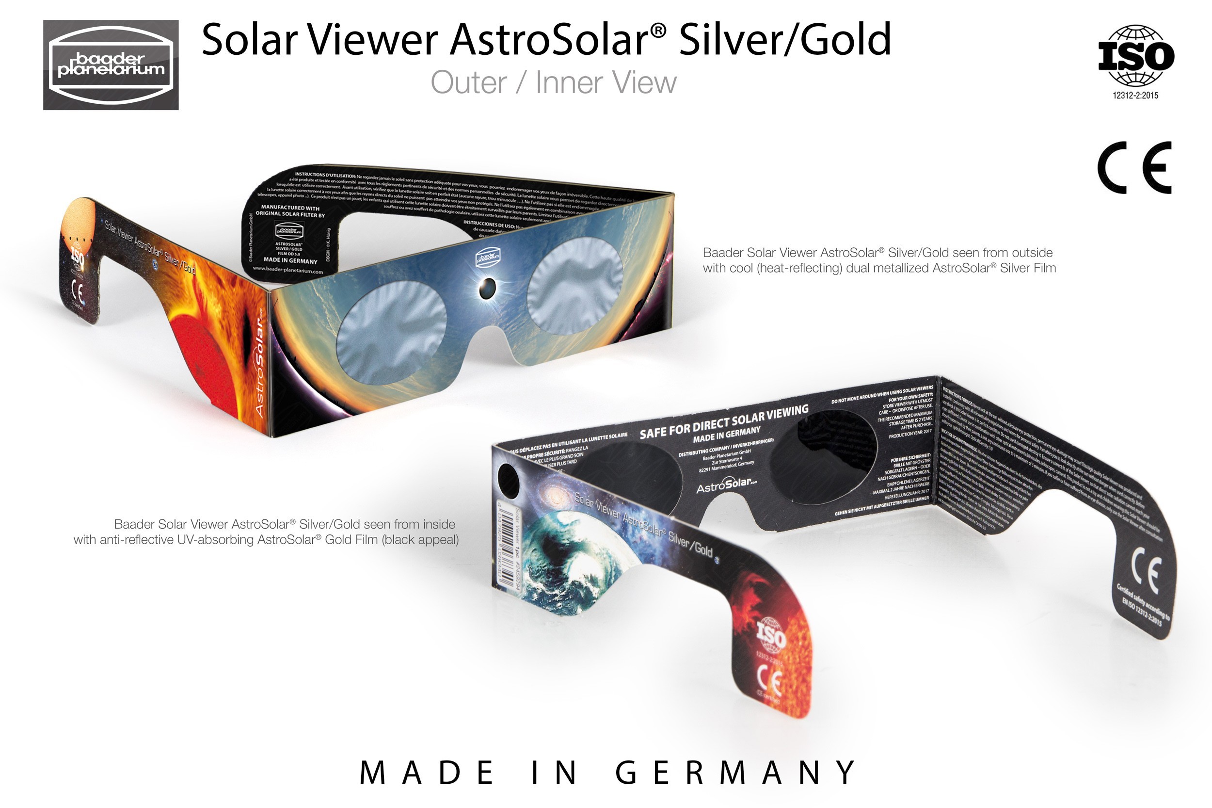  Occhialino per eclisse - Solar Viewers con Baader AstrosolarTM Silver film - densità 5,0 
