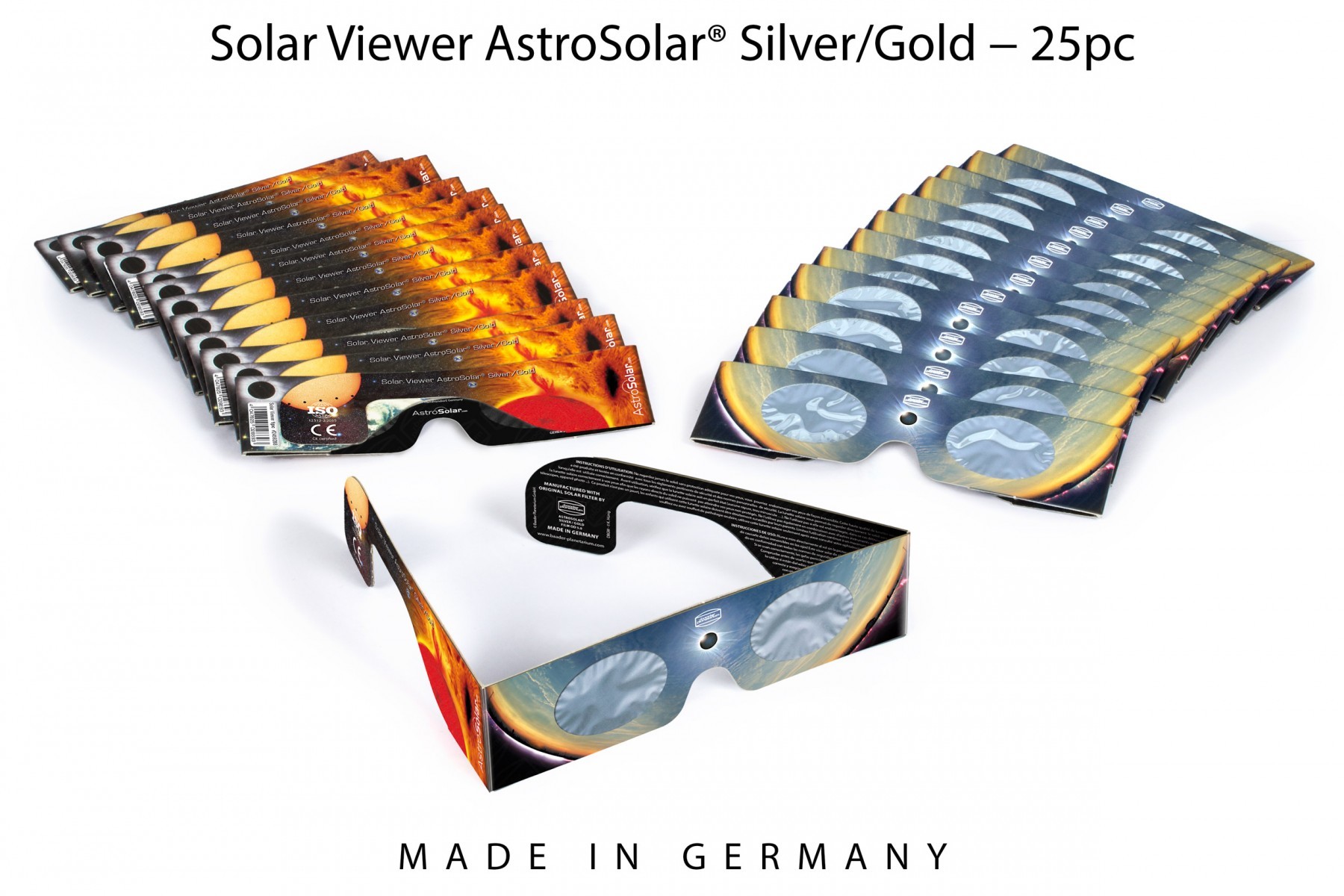  Occhialino per eclisse - Kit 25 pezzi Occhialino Solar Viewer AstroSolar Silver/Gold - densità 5,0 