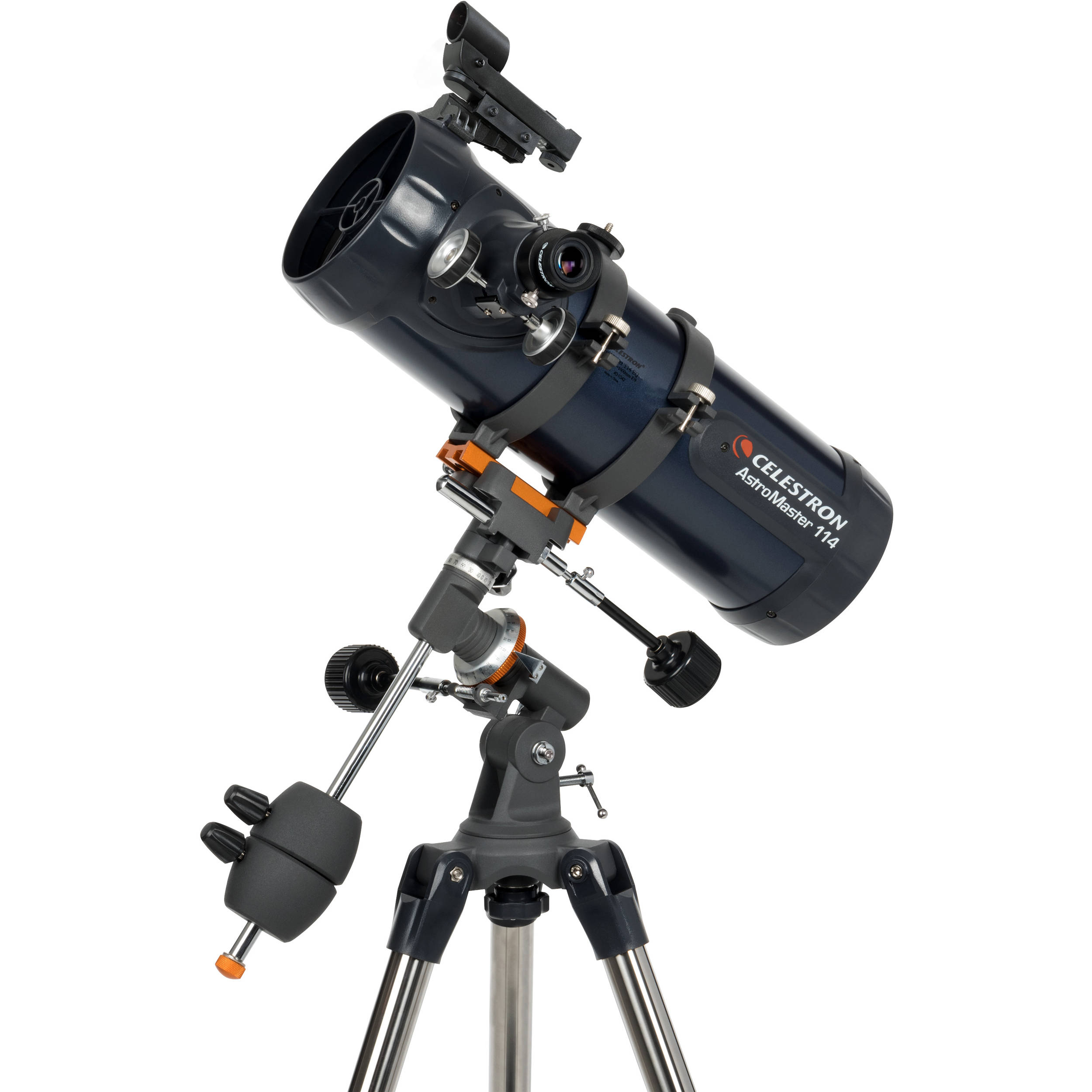  Telescopio Newton Astromaster da 114mm e montatura equatoriale completo di adattatore Smartphone 