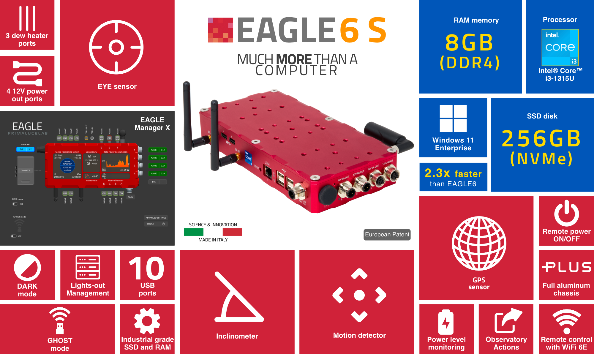 EAGLE6 S è la versione più potente di EAGLE6. Con il suo processore veloce, un SSD più grande, le porte USB-C, EAGLE6 S garantisce prestazioni superiori mantenendo un basso consumo energetico!
EAGLE6 S è la versione più potente di EAGLE6. Con il suo processore veloce, un SSD più grande, le porte USB-C, EAGLE6 S garantisce prestazioni superiori mantenendo un basso consumo energetico!