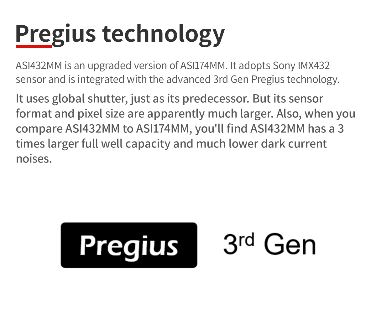  ZWO ASI432MM con sensore Sony IMX432 monocromatica e diagonale 9µm 