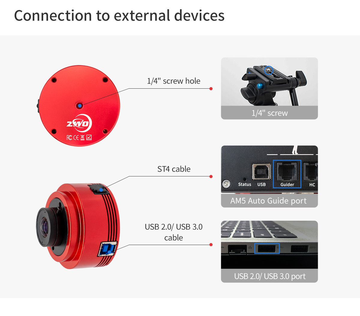   ZWO ASI662MC USB3.0 Colour Astro Camera - Sensore  IMX662   