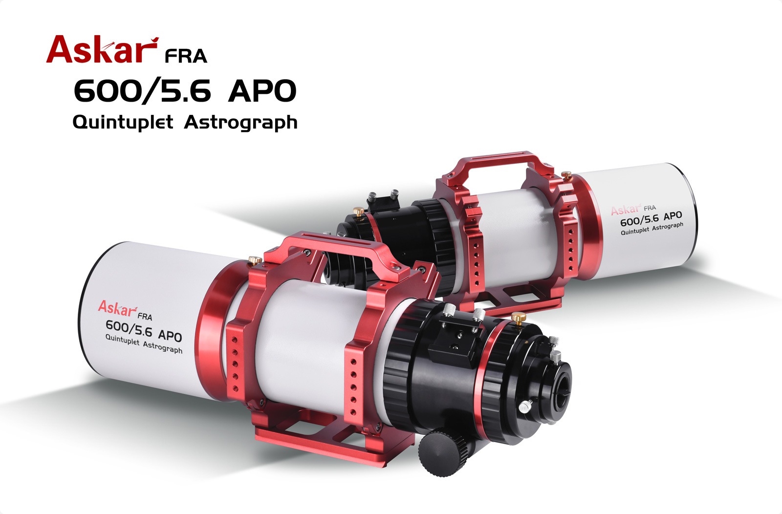 Askar FRA600: astrografo apocromatico quintupletto Petzval da 108 mm, focale 600 mm e f/5.6, con campo corretto fino a 66 mm. Askar FRA600: astrografo apocromatico quintupletto Petzval da 108 mm, focale 600 mm e f/5.6, con campo corretto fino a 66 mm.