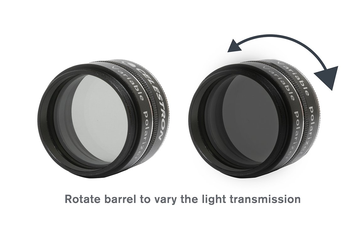  Filtro polarizzatore variabile Celestron da 31,8mm, per riduzione modulare dell’intensità luminosa degli oggetti celesti 