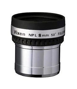  Il Vixen NPL 8mm è un oculare Ploss da 8mm di focale e 4.5mm di estrazione pupillare con 50 gradi di campo 