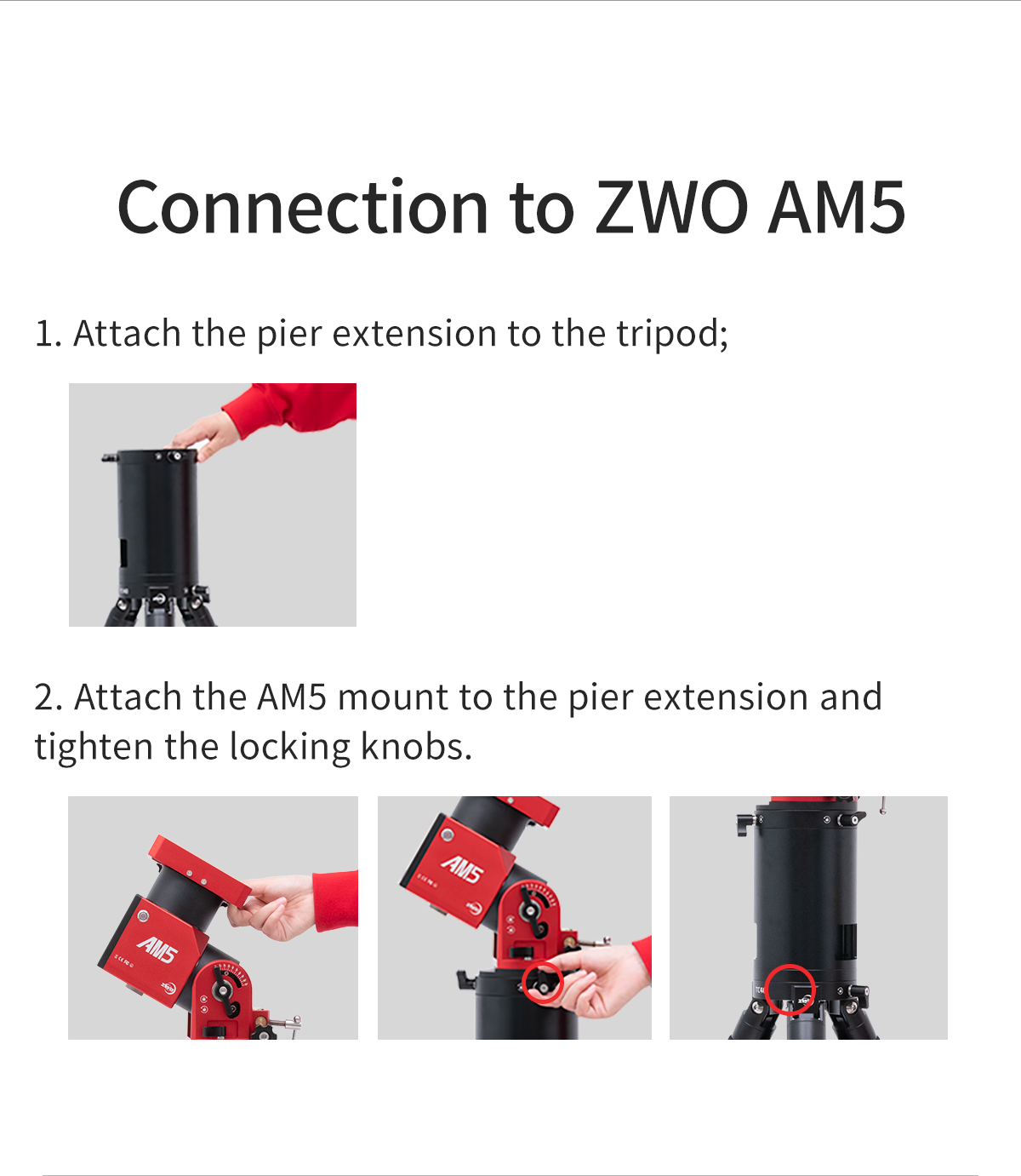  La mezza colonna estensione montatura ZWO AM5 - altezza 200 mm 