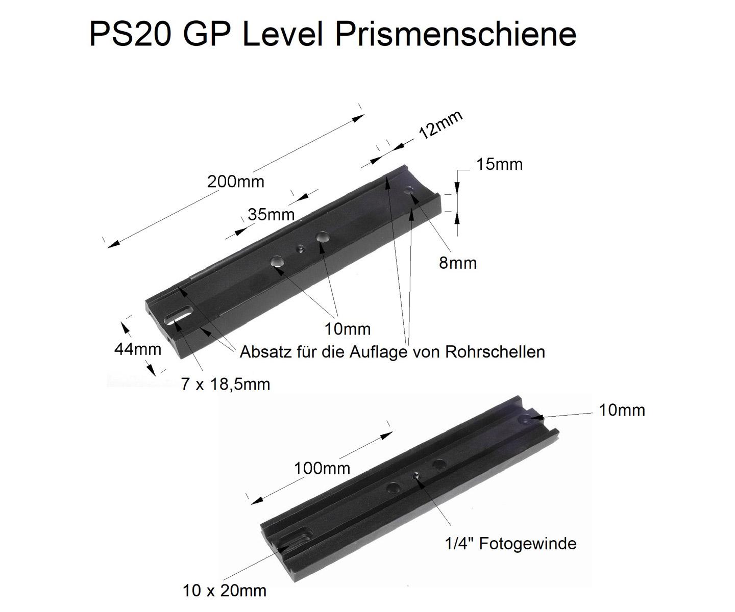  Barra a coda di rondine lumghezza 20 cm per EQ5 