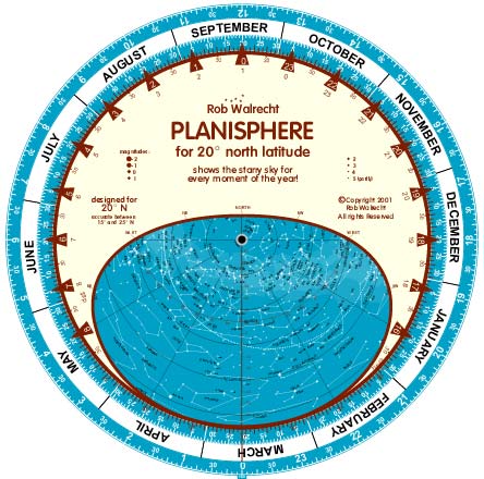  Planisphere for 20° northern latitude [EN] 