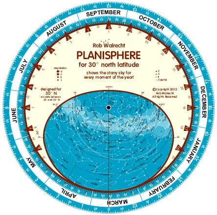  Planisphere for 30° northern latitude [EN] 