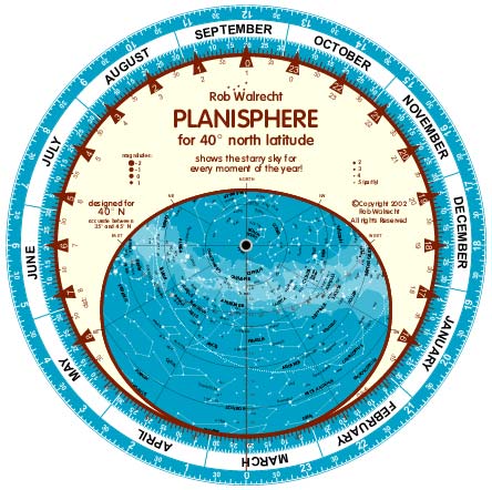  Planisphere for 40° northern latitude [EN] 