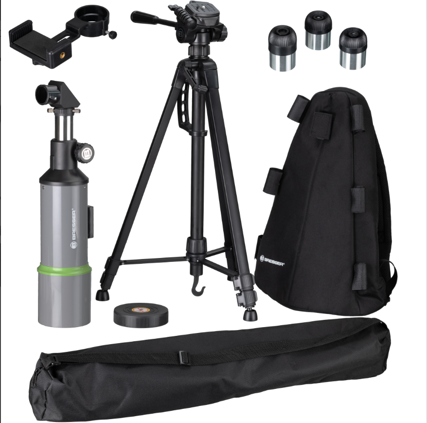  Telescopio da viaggio NightExplorer BRESSER 80/400 con zaino, adattatore per smartphone e accessori 