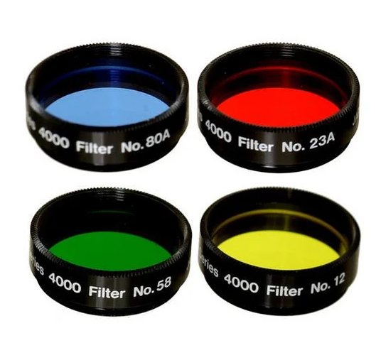  Set Filtri colorati da 31,8mm - 4 pezzi - per telescopi di piccola aperturad a 80mm 