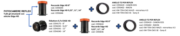  Riduttore di focale 0.7x per Edge HD 925 
 
 
  