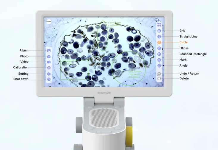   Microscopio Digitale Professionale MX BeaverLAB DIPROGRESS con visione immagini in diretta su grande schermo LCD da 9’’ Touch Screen.  