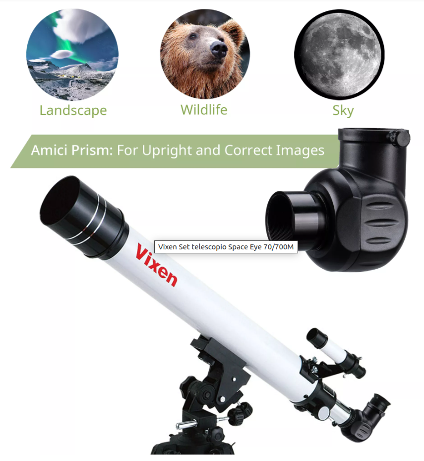   Telescopio per principianti con immagine eretta e corretta lateralmente per l'osservazione della luna, dei pianeti e della terra  