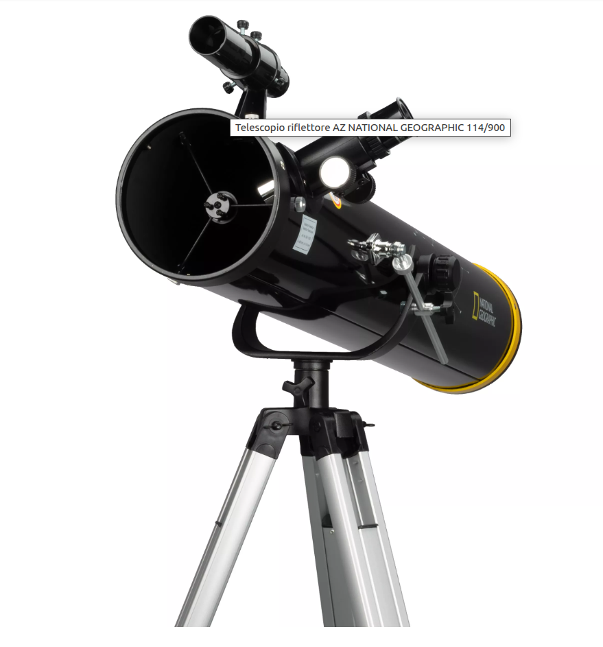   Il telescopio riflettore NATIONAL GEOGRAPHIC 114/900 AZ è un telescopio ideale per i principianti, che offre tante possibilità di esplorare il nostro sistema solare  
