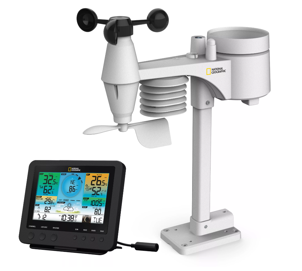  Centro meteo a colori WLAN NATIONAL GEOGRAPHIC con sensore professionale 7 in 1 