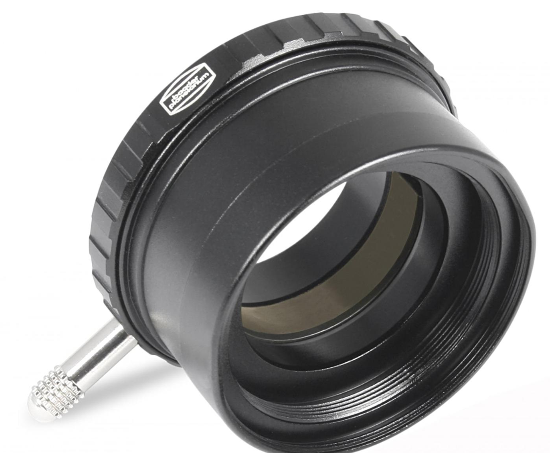  This adapter allows using 1.25" accessories with 2" focusers. Female threads type T2 and M48 (2" filter thread) are included. [EN] Usato ottime condizioni 