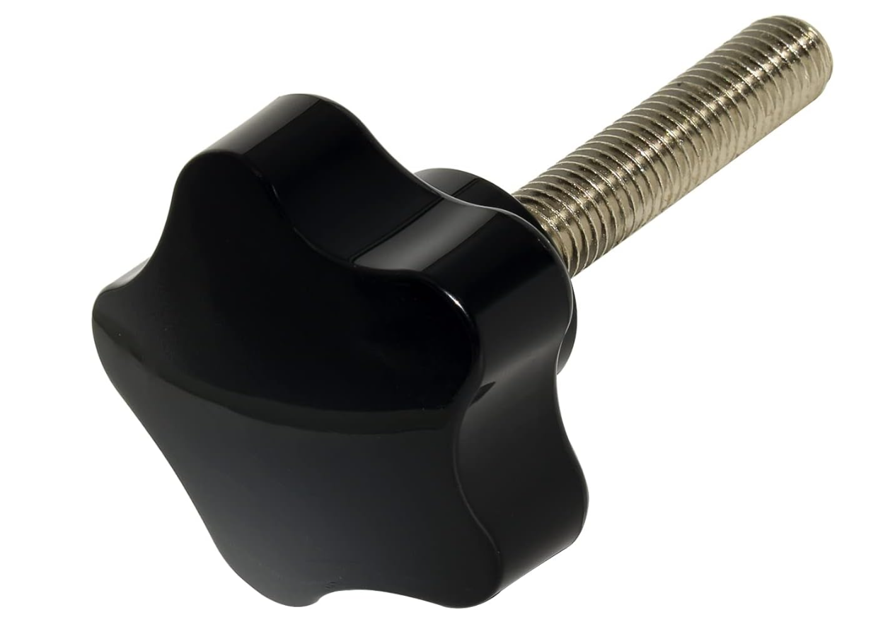 Pomello a stella da 4,8cm, filettatura 3/8'' Pomello a stella da 4,8cm, filettatura 3/8''