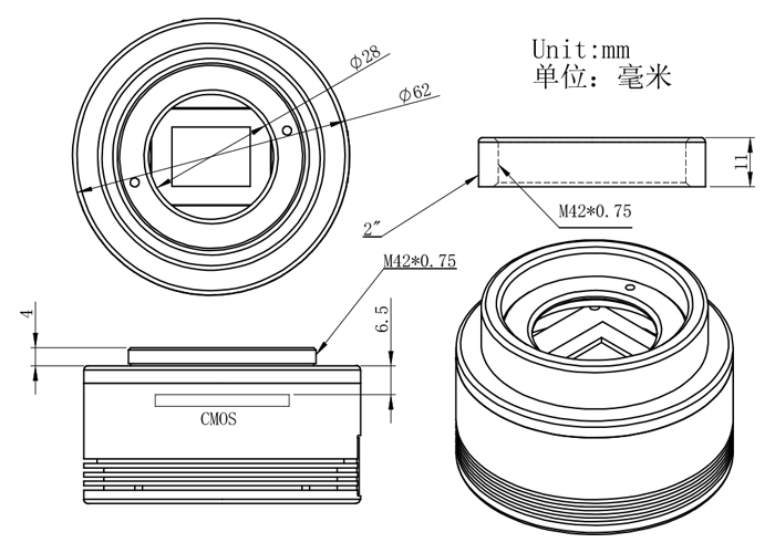   ZWO Mono CMOS Camera  ASI294MM  - Sensore IMX492  