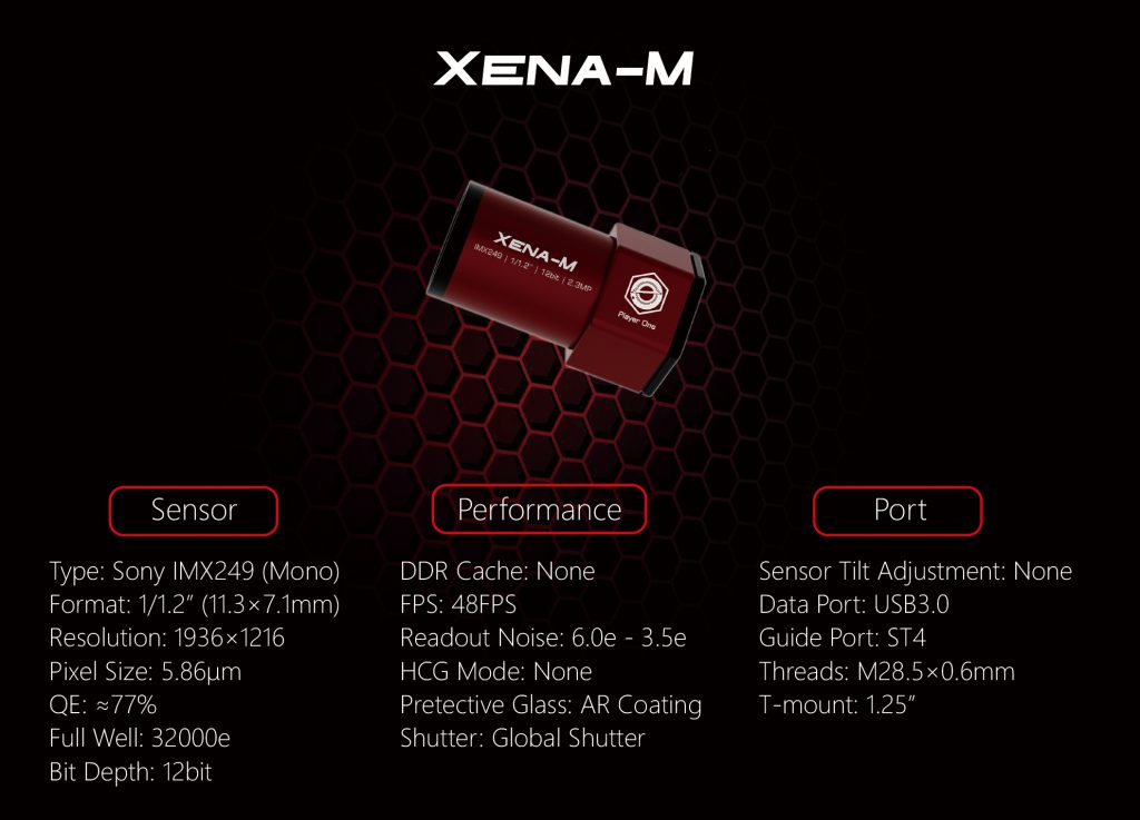  Player One Xena-M Sony IMX249 mono 