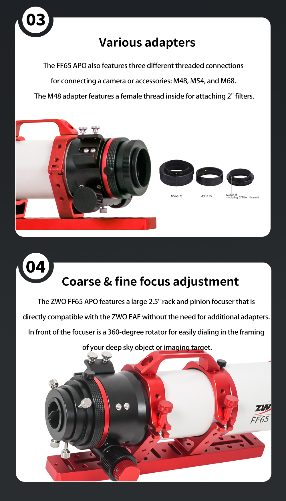  The very good correction and the self-flattening design make this small telescope a compact photo machine. [EN] 