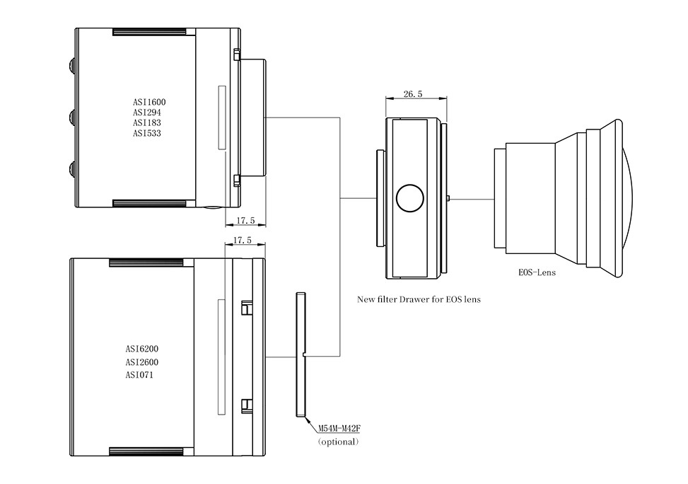  The New filter Drawer for EOS Lens，26.5mm thickness is independently designed by ZWO [EN] 