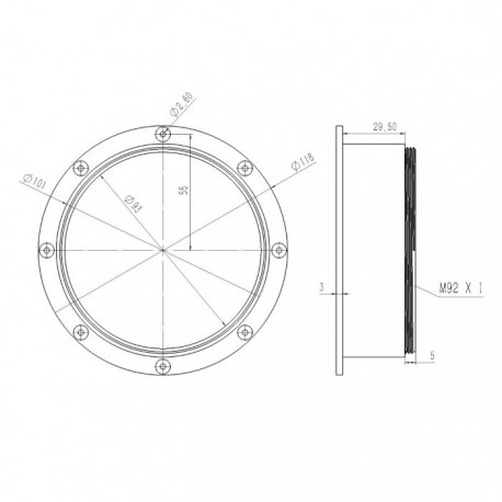  Adattatore per Riduttore 0.72x Takahashi FSQ106 e Rotatore Wanderer 