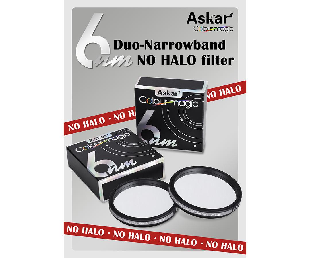  Askar 2" Duo Narrowband deep-sky nebula filter with 6 nm O-III and H-alpha passband - without halos around bright stars for color and monochrome cameras [EN] 