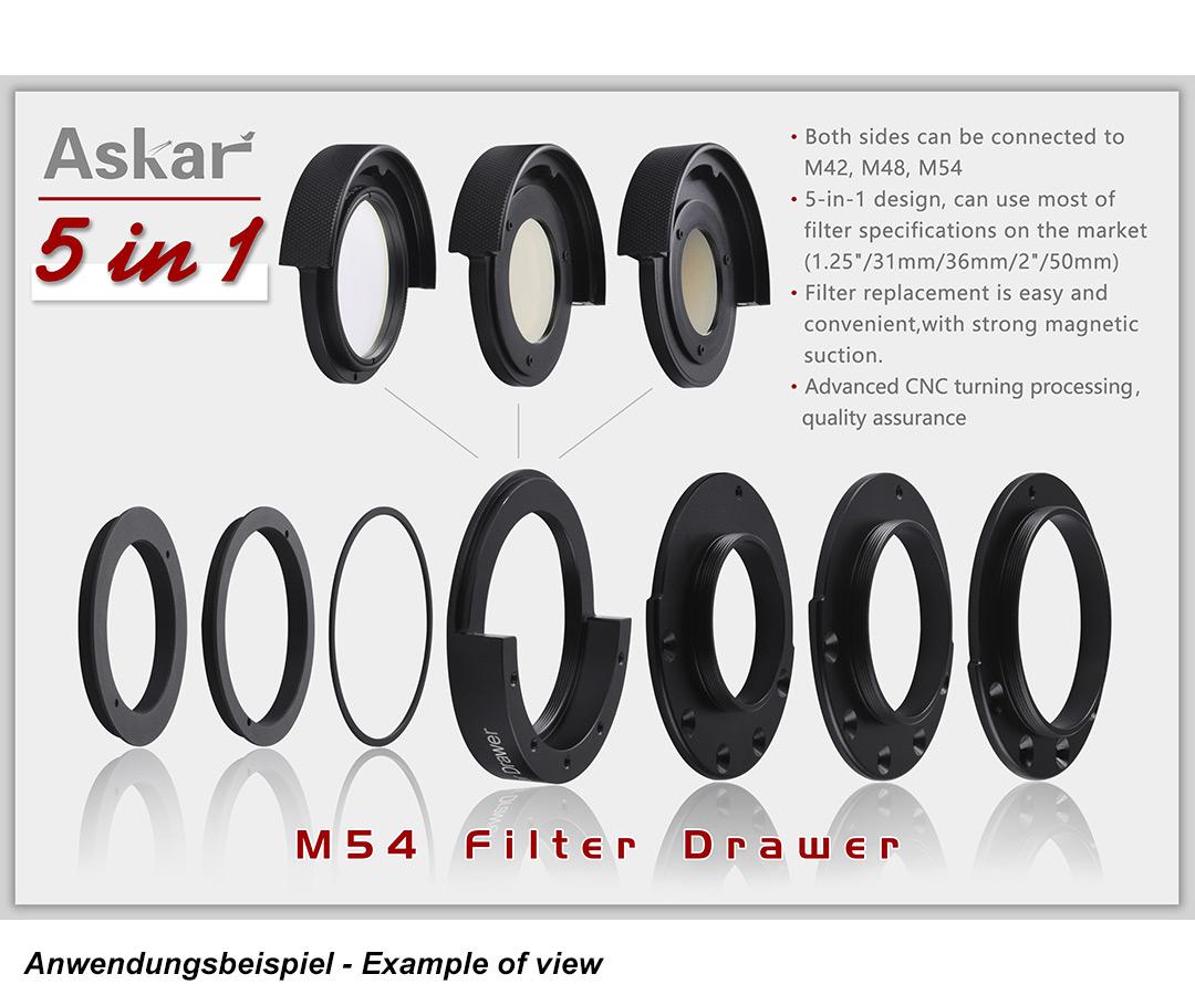  Askar´s filter drawer allows filter changes to as little as 18 mm and provides maximum versatility for astrophotography [EN] 