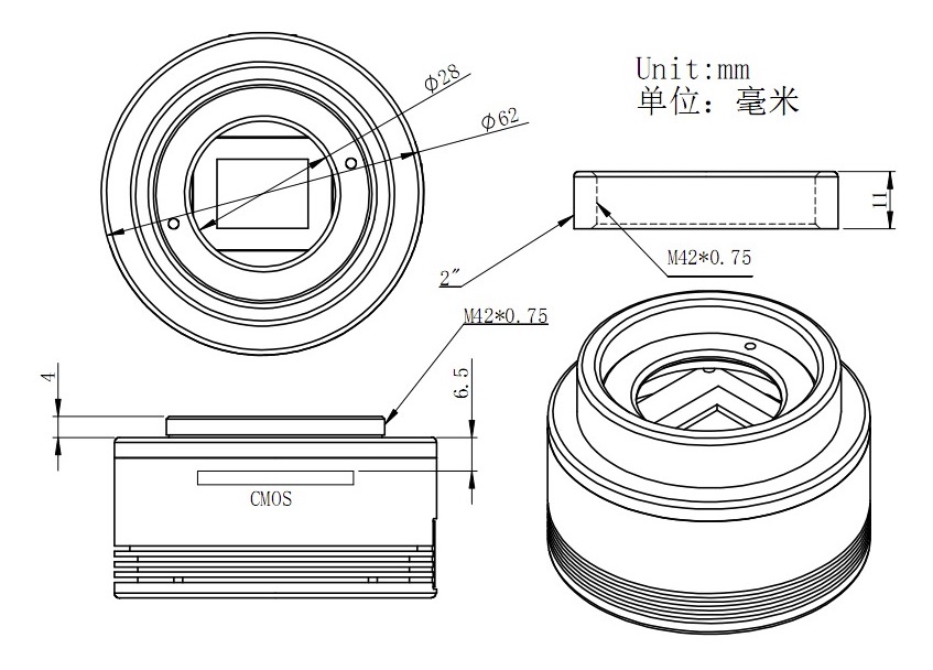  ZW Optical ASI 1600 MM USB3.0 Camera Astronomica Monocromatica - Sensore CMOS 21.9mm diametro 